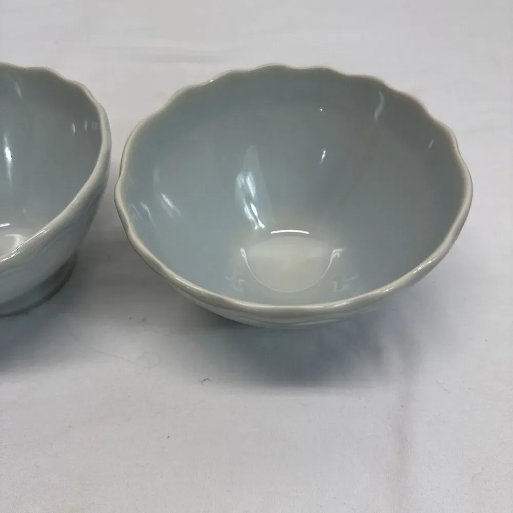 Matceramica Catarina de Braganca Blue Footed Soup Cereal Bowl Set Of 2